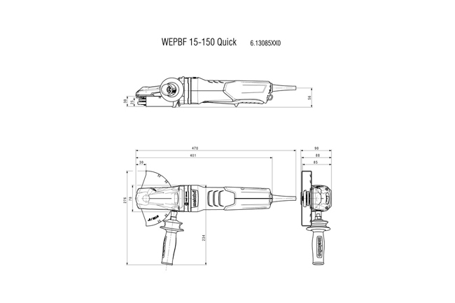 Metabo 6 Inch Flat-Head Angle Grinder from GME Supply